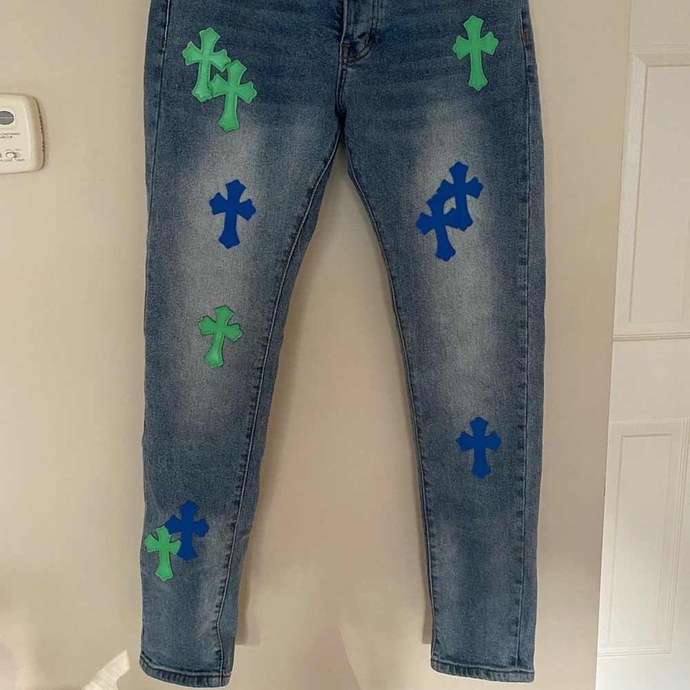Chrome heart skinny jeans size 31